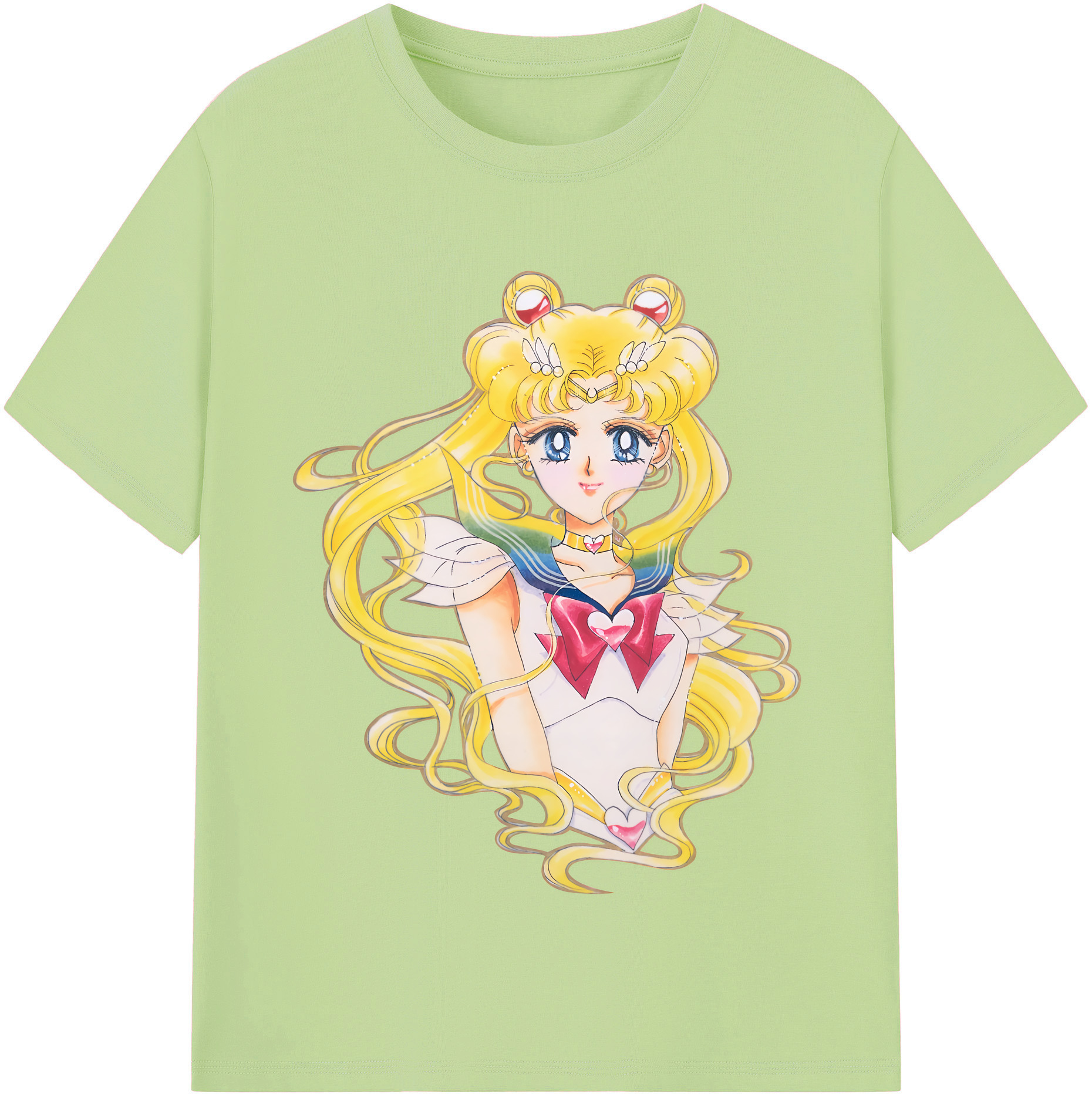 （画像用） 美少女戦士セーラームーン 月野 うさぎ つきの うさぎ Sailor Moon Tsukino Usagi 綿100％半袖Tシャツ（フロントプリント）